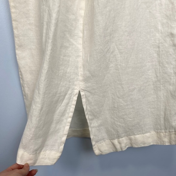 Eileen Fisher Slip On 100% Linen Midi Dress Sz Small S Beach Vacation Minimalist - Picture 8 of 8